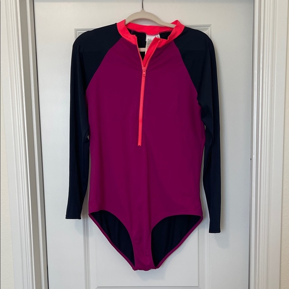 Boden Other - GUC! Boden Colorblock Ling Sleeve Swimsuit, Size 14